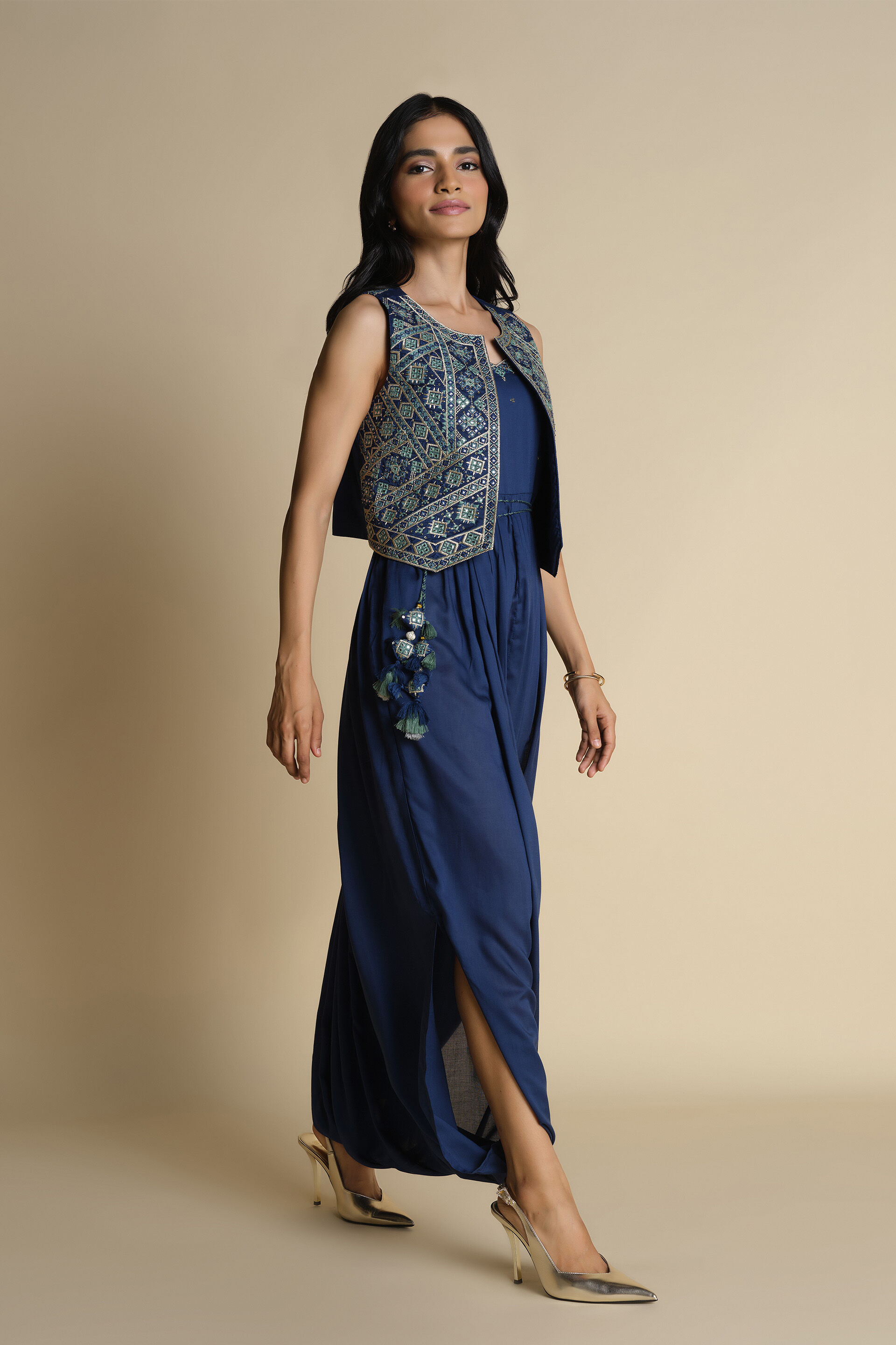 Manmarzi Jumpsuit Set, Indigo, image 4